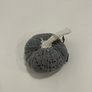 Gray bronze sweater fabric pumpkin lace accent Fall Autumn Home Decor Handmade